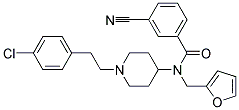 N-(1-[2-(4-CHLOROPHENYL)ETHYL]PIPERIDIN-4-YL)-3-CYANO-N-(2-FURYLMETHYL)BENZAMIDE Struktur