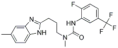 N'-[2-FLUORO-5-(TRIFLUOROMETHYL)PHENYL]-N-METHYL-N-[3-(5-METHYL-1H-BENZIMIDAZOL-2-YL)PROPYL]UREA Struktur