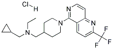 N-(CYCLOPROPYLMETHYL)-N-((1-[2-(TRIFLUOROMETHYL)-1,6-NAPHTHYRIDIN-5-YL]PIPERIDIN-4-YL)METHYL)ETHANAMINE HYDROCHLORIDE Struktur