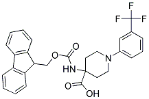 4-(((9H-FLUOREN-9-YL)METHOXY)CARBONYLAMINO)-1-(3-(TRIFLUOROMETHYL)PHENYL)PIPERIDINE-4-CARBOXYLIC ACID Struktur