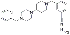 3-((4-[4-(PYRIDIN-2-YLMETHYL)PIPERAZIN-1-YL]PIPERIDIN-1-YL)METHYL)BENZONITRILE HYDROCHLORIDE Struktur