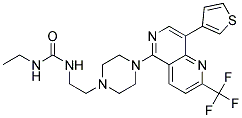 N-ETHYL-N'-(2-(4-[8-(3-THIENYL)-2-(TRIFLUOROMETHYL)-1,6-NAPHTHYRIDIN-5-YL]PIPERAZIN-1-YL)ETHYL)UREA Struktur