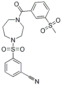 3-((4-[3-(METHYLSULFONYL)BENZOYL]-1,4-DIAZEPAN-1-YL)SULFONYL)BENZONITRILE Struktur