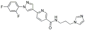 6-[1-(2,4-DIFLUOROPHENYL)-1H-PYRAZOL-4-YL]-N-[3-(1H-IMIDAZOL-1-YL)PROPYL]NICOTINAMIDE Struktur