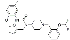 N-(1-[2-(DIFLUOROMETHOXY)BENZYL]PIPERIDIN-4-YL)-N-(2-FURYLMETHYL)-N'-(2-METHOXY-5-METHYLPHENYL)UREA Struktur