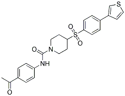 N-(4-ACETYLPHENYL)-4-([4-(3-THIENYL)PHENYL]SULFONYL)PIPERIDINE-1-CARBOXAMIDE Struktur