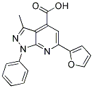 6-FURAN-2-YL-3-METHYL-1-PHENYL-1H-PYRAZOLO[3,4-B]PYRIDINE-4-CARBOXYLIC ACID Struktur