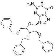 9-(2,3,5-TRI-O-BENZYL-BETA-D-ARABINOFURANOSYL)-GUANINE Struktur