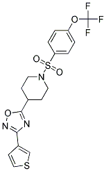 4-[3-(3-THIENYL)-1,2,4-OXADIAZOL-5-YL]-1-([4-(TRIFLUOROMETHOXY)PHENYL]SULFONYL)PIPERIDINE Struktur