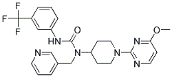 N-[1-(4-METHOXYPYRIMIDIN-2-YL)PIPERIDIN-4-YL]-N-(PYRIDIN-3-YLMETHYL)-N'-[3-(TRIFLUOROMETHYL)PHENYL]UREA Struktur