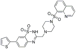 3-([4-(QUINOLIN-8-YLSULFONYL)PIPERAZIN-1-YL]METHYL)-7-(2-THIENYL)-2H-1,2,4-BENZOTHIADIAZINE 1,1-DIOXIDE Struktur