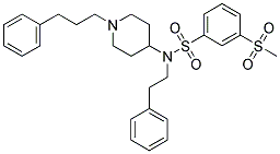 3-(METHYLSULFONYL)-N-(2-PHENYLETHYL)-N-[1-(3-PHENYLPROPYL)PIPERIDIN-4-YL]BENZENESULFONAMIDE Struktur