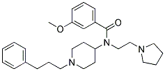 3-METHOXY-N-[1-(3-PHENYLPROPYL)PIPERIDIN-4-YL]-N-(2-PYRROLIDIN-1-YLETHYL)BENZAMIDE Struktur