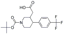 N-BOC-4-(4-TRIFLUOROMETHYLPHENYL)-PIPERIDINE-3-ACETIC ACID Struktur