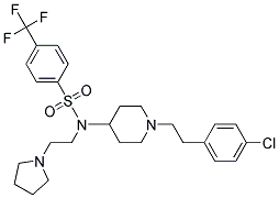 N-(1-[2-(4-CHLOROPHENYL)ETHYL]PIPERIDIN-4-YL)-N-(2-PYRROLIDIN-1-YLETHYL)-4-(TRIFLUOROMETHYL)BENZENESULFONAMIDE Struktur