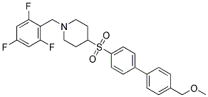 4-([4'-(METHOXYMETHYL)BIPHENYL-4-YL]SULFONYL)-1-(2,4,6-TRIFLUOROBENZYL)PIPERIDINE Struktur