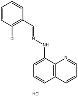 8-(2-[(E)-(2-CHLOROPHENYL)METHYLIDENE]HYDRAZINO)QUINOLINIUM CHLORIDE Struktur