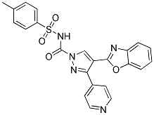 4-(BENZOXAZOL-2-YL)-N-[(4-METHYLPHENYL)SULPHONYL]-3-(PYRIDIN-4-YL)PYRAZOLE-1-CARBOXAMIDE Struktur