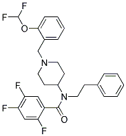 N-(1-[2-(DIFLUOROMETHOXY)BENZYL]PIPERIDIN-4-YL)-2,4,5-TRIFLUORO-N-(2-PHENYLETHYL)BENZAMIDE Struktur