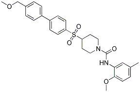 4-([4'-(METHOXYMETHYL)BIPHENYL-4-YL]SULFONYL)-N-(2-METHOXY-5-METHYLPHENYL)PIPERIDINE-1-CARBOXAMIDE Struktur