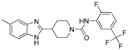 N-[2-FLUORO-5-(TRIFLUOROMETHYL)PHENYL]-4-(5-METHYL-1H-BENZIMIDAZOL-2-YL)PIPERIDINE-1-CARBOXAMIDE Struktur