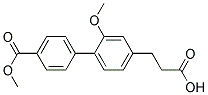 4'-(2-CARBOXY-ETHYL)-2'-METHOXY-BIPHENYL-4-CARBOXYLIC ACID METHYL ESTER Struktur