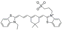 3-(2-[(3-((E)-3-[3-ETHYL-1,3-BENZOTHIAZOL-2(3H)-YLIDENE]-1-PROPENYL)-5,5-DIMETHYL-2-CYCLOHEXEN-1-YLIDENE)METHYL]-1,3-BENZOTHIAZOL-3-IUM-3-YL)-1-PROPANESULFONATE Struktur