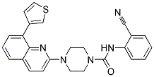 N-(2-CYANOPHENYL)-4-[8-(3-THIENYL)QUINOLIN-2-YL]PIPERAZINE-1-CARBOXAMIDE Struktur