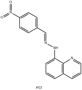 8-(2-[(E)-(4-NITROPHENYL)METHYLIDENE]HYDRAZINO)QUINOLINIUM CHLORIDE Struktur