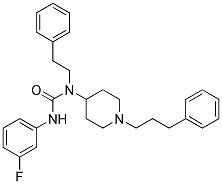 N'-(3-FLUOROPHENYL)-N-(2-PHENYLETHYL)-N-[1-(3-PHENYLPROPYL)PIPERIDIN-4-YL]UREA Struktur