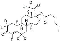 4-PREGNEN-17ALPHA-OL-3,20-DIONE-2,2,4,6,6,21,21,21-D8 HEXANOATE Struktur