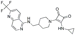 3-(CYCLOPROPYLAMINO)-4-[4-(([2-(TRIFLUOROMETHYL)-1,6-NAPHTHYRIDIN-5-YL]AMINO)METHYL)PIPERIDIN-1-YL]CYCLOBUT-3-ENE-1,2-DIONE Struktur