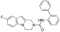 N-BIPHENYL-2-YL-8-FLUORO-3,4-DIHYDROPYRAZINO[1,2-A]INDOLE-2(1H)-CARBOXAMIDE Struktur