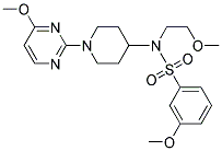 3-METHOXY-N-(2-METHOXYETHYL)-N-[1-(4-METHOXYPYRIMIDIN-2-YL)PIPERIDIN-4-YL]BENZENESULFONAMIDE Struktur