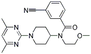 3-CYANO-N-[1-(4,6-DIMETHYLPYRIMIDIN-2-YL)PIPERIDIN-4-YL]-N-(2-METHOXYETHYL)BENZAMIDE Struktur