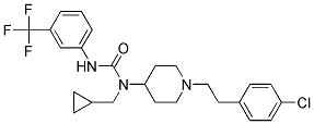 N-(1-[2-(4-CHLOROPHENYL)ETHYL]PIPERIDIN-4-YL)-N-(CYCLOPROPYLMETHYL)-N'-[3-(TRIFLUOROMETHYL)PHENYL]UREA Struktur