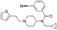 3-CYANO-N-(CYCLOPROPYLMETHYL)-N-(1-[2-(2-THIENYL)ETHYL]PIPERIDIN-4-YL)BENZAMIDE Struktur