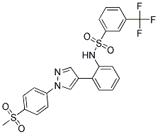 N-[2-(1-(4-(METHYLSULPHONYL)PHENYL)-1H-PYRAZOL-4-YL)PHENYL]-3-(TRIFLUOROMETHYL)BENZENESULPHONAMIDE Struktur