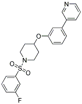 3-[3-((1-[(3-FLUOROPHENYL)SULFONYL]PIPERIDIN-4-YL)OXY)PHENYL]PYRIDINE Struktur