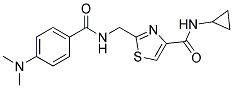 N-CYCLOPROPYL-2-(([4-(DIMETHYLAMINO)BENZOYL]AMINO)METHYL)-1,3-THIAZOLE-4-CARBOXAMIDE Struktur