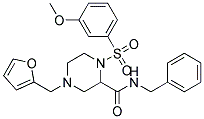 N-BENZYL-4-(2-FURYLMETHYL)-1-[(3-METHOXYPHENYL)SULFONYL]PIPERAZINE-2-CARBOXAMIDE Struktur