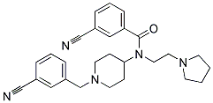 3-CYANO-N-[1-(3-CYANOBENZYL)PIPERIDIN-4-YL]-N-(2-PYRROLIDIN-1-YLETHYL)BENZAMIDE Struktur