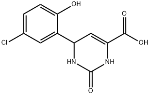 6-(5-CHLORO-2-HYDROXYPHENYL)-2-OXO-1,2,3,6-TETRAHYDRO-4-PYRIMIDINECARBOXYLIC ACID Struktur