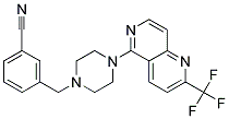 3-((4-[2-(TRIFLUOROMETHYL)-1,6-NAPHTHYRIDIN-5-YL]PIPERAZIN-1-YL)METHYL)BENZONITRILE Struktur