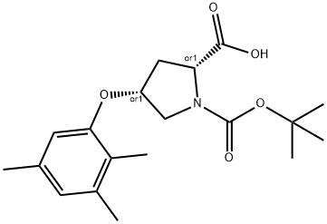 (2S,4S)-1-(TERT-BUTOXYCARBONYL)-4-(2,3,5-TRIMETHYLPHENOXY)-2-PYRROLIDINECARBOXYLIC ACID Struktur