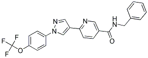 N-BENZYL-6-(1-[4-(TRIFLUOROMETHOXY)PHENYL]-1H-PYRAZOL-4-YL)NICOTINAMIDE Struktur