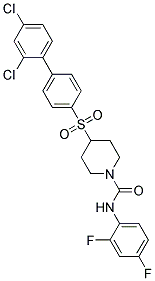 4-[(2',4'-DICHLOROBIPHENYL-4-YL)SULFONYL]-N-(2,4-DIFLUOROPHENYL)PIPERIDINE-1-CARBOXAMIDE Struktur