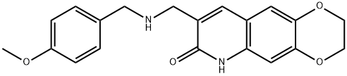 8-[(4-METHOXY-BENZYLAMINO)-METHYL]-2,3-DIHYDRO-6H-[1,4]DIOXINO[2,3-G]QUINOLIN-7-ONE Struktur