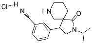 3-(2-ISOPROPYL-1-OXO-2,7-DIAZASPIRO[4.5]DECAN-4-YL)BENZONITRILE HYDROCHLORIDE Struktur