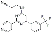 3-((2-PYRIDIN-4-YL-6-[3-(TRIFLUOROMETHYL)PHENYL]PYRIMIDIN-4-YL)AMINO)PROPANENITRILE Struktur